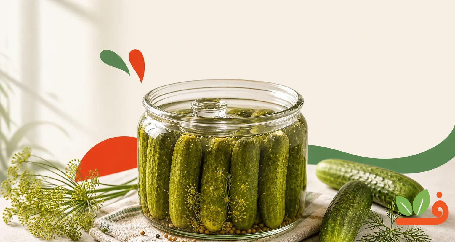 شیشه خیار در آب‌نمک برای مقاله خیارشور تخمیری چیست